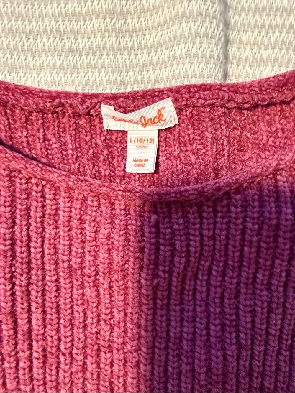 Cat & Jack Girls' Ribbed Crewneck Sweater in Raspberry - Picture 2 of 7